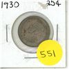 Image 1 : 1930 Canada Silver 25 Cents Coin.