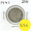Image 1 : 1941 Canada Silver 25 Cents Coin.