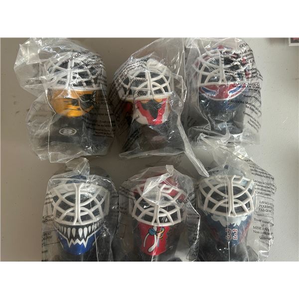 Six Miniature Replica Goalie Masks