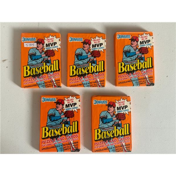 1990 Donruss Baseball Unopened Wax Packs (5)