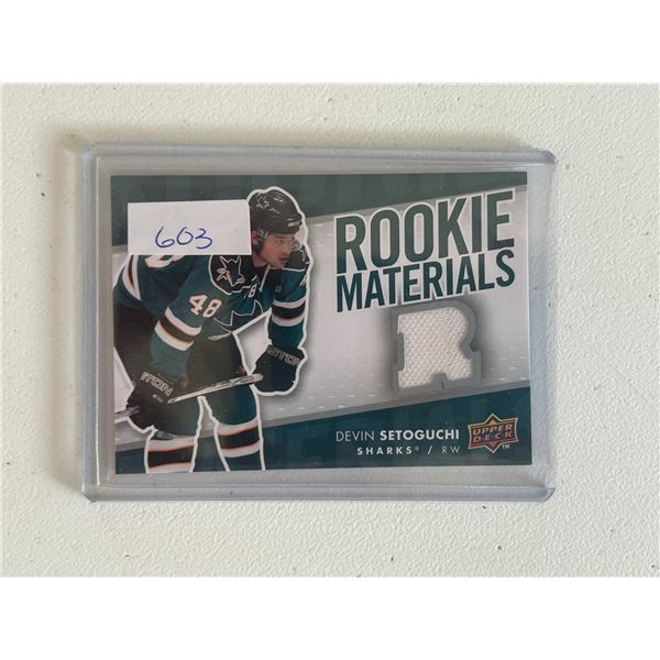 Devon Setoguchi - Rookie Jersey Card