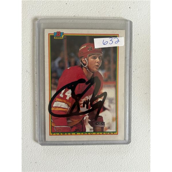 Theo Fleury - Autographed Hockey Card