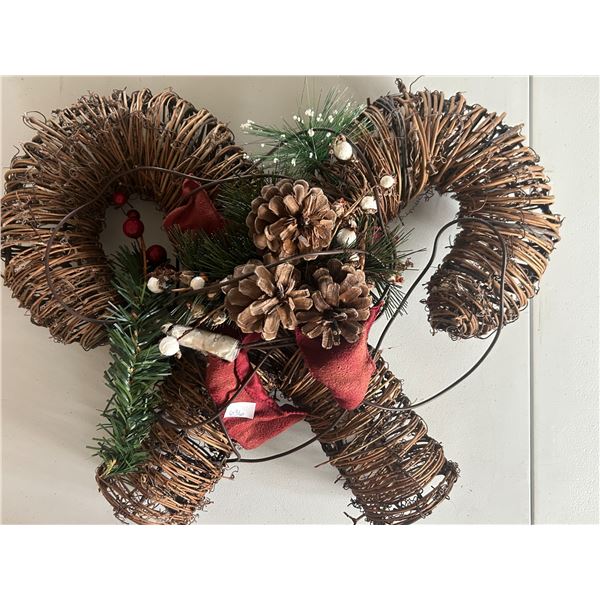 Wicker Christmas Door Wreath