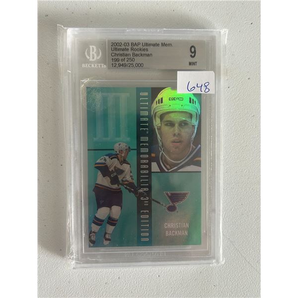 Christian Backman - Rookie Card - Graded Mint