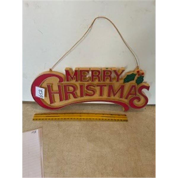 Merry Christmas Plastic Sign.