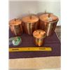 Image 1 : 4pc Copper Cannister Tea, Coffee, Suger, Flour.