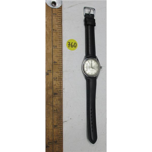 VINTAGE ELGIN 17J MEN'S, DATE @3,  AUTO WIND WATCH,  RUNS