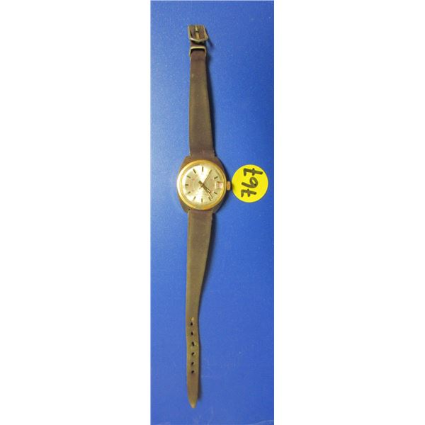 VINTAGE TEMPO  17J LADIES', DATE @3, AUTO WIND WATCH, RUNS