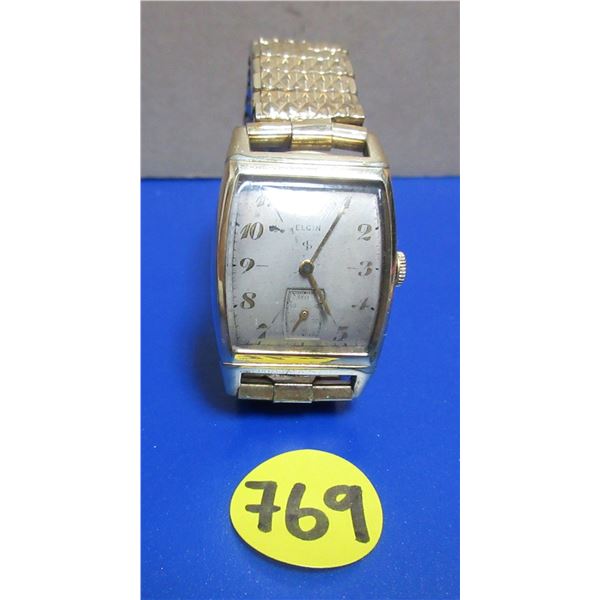 VINTAGE ELGIN 15J MEN'S, ART DECO MAN WIND WATCH,  RUNS