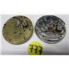 Image 3 : 2 VINTAGE E.HOWARD POCKET WATCH MOVEMENTS, 1 RUNNING,1 NOT