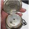 Image 3 : VINTAGE SWISS KEY WIND POCKET WATCH, SILVER CASE, NO KEY, RUNS