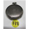 Image 4 : VINTAGE SWISS KEY WIND POCKET WATCH, SILVER CASE, NO KEY, RUNS