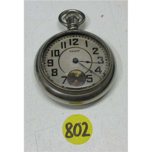 VINTAGE ELGIN 18S POCKET WATCH, GREAT DIAL , NEEDS SOME ATTENTION