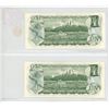 Image 2 : Set of 2 Consecutive Serial Number 1973 $1 notes. Crow-Bouey signatures. BCD 3-digit Prefix. BC-46b.