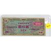 Image 1 : Japan. Allied Military Currency. ND 1945 20 Yen. B. VG.