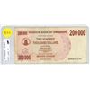 Image 1 : Zimbabwe. 2007 200,000 Dollars Bearer Cheque. Fine Plus.