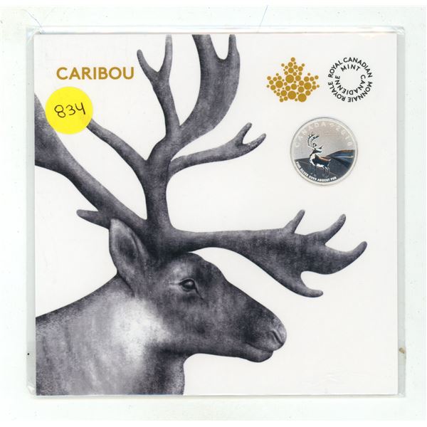 2018 Caribou $3. 99.99% pure Silver. Specimen. Housed in its original RCM folder.