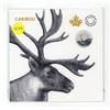 Image 1 : 2018 Caribou $3. 99.99% pure Silver. Specimen. Housed in its original RCM folder.