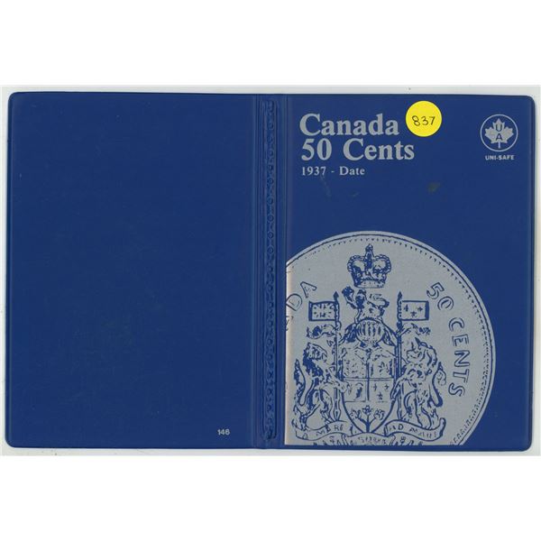 Empty Canadian 50 Cents folder for Canadian 50 Cents 1937 to Date. Uni-Safe. Used.