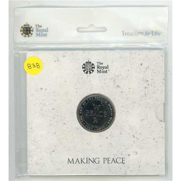 Making Peace. 2020 Royal Mint marking the End of the Second World War 5 Pounds. Brilliant Uncirculat
