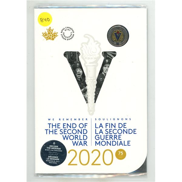 2020 We Remember the End of the Second World War coin set. 6-coin set includes 2 different 1945 [x=#