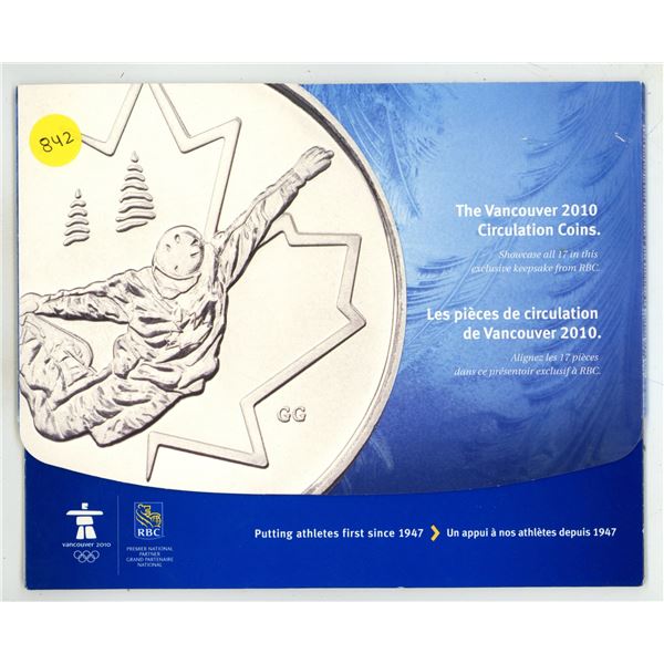 Vancouver 2010 Winter Olympic set of 15 Olympic 25 Cents and 2 Olympic Loonies. Housed in its origin