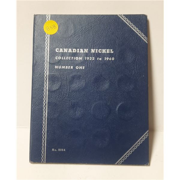 Near Complete set of Canadian Nickel 5 Cents 1922 – 1960. Includes 1925 & 1926 Near 6 but m