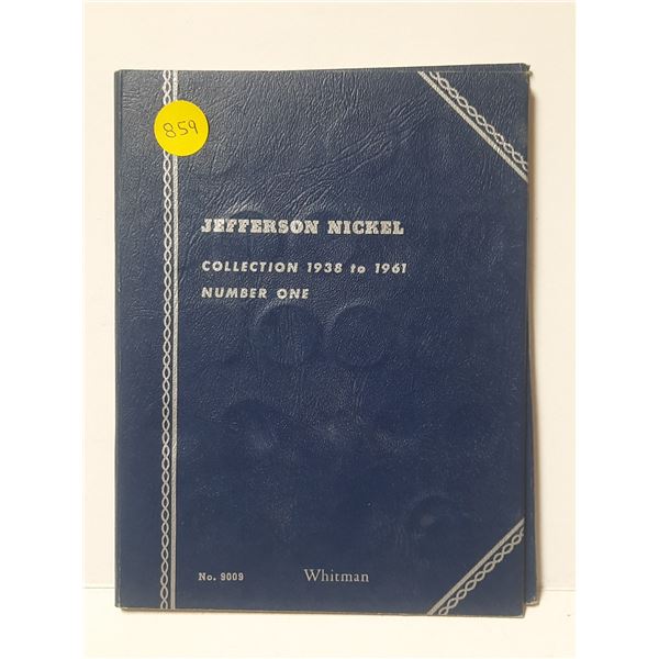 Set of 35 different U.S. Jefferson Nickels 1938 to 1961D. Housed in a blue Whitman folder.
