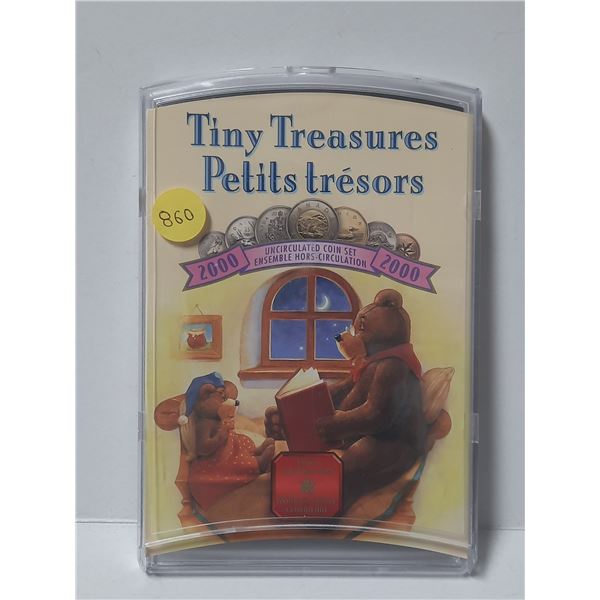 2000 Canadian Tiny Treasures Uncirculated Coin Set. 7-coin set with COA.