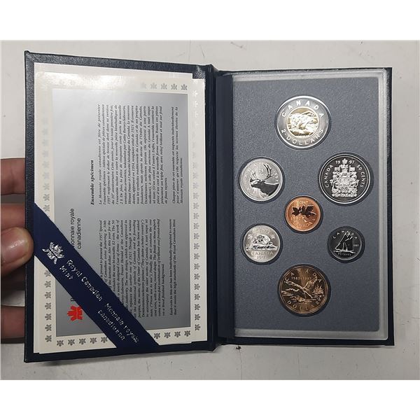 1997 Canadian Specimen Set. 7-coin set with a special 1987 – 1997 Flying Loonie that commem