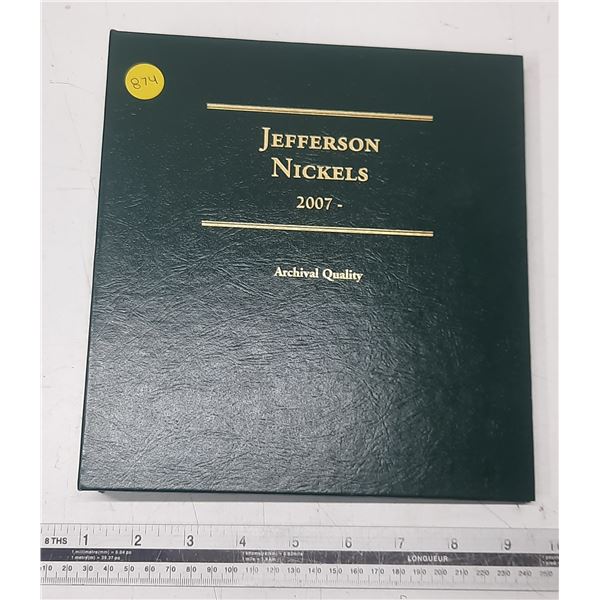 Near Complete Littleton Custom Coin Album for U.S. Jefferson Nickels 2007 – 2019. Includes 