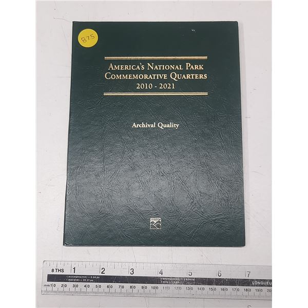 Near Complete Littleton Custom Coin Album for U.S. Nation Park Quarters. All are Coloured. Missing o