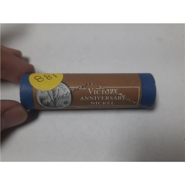 Complete Unopened roll of 40 1945 -2005P commemorative 5 Cents. 60th Anniversary of Victory in Europ