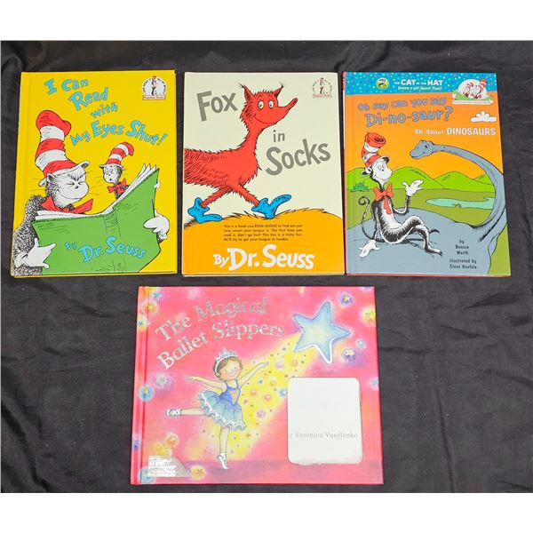 (4) Assorted Children's Books (Inc. Dr Suess "Fox in Sox")
