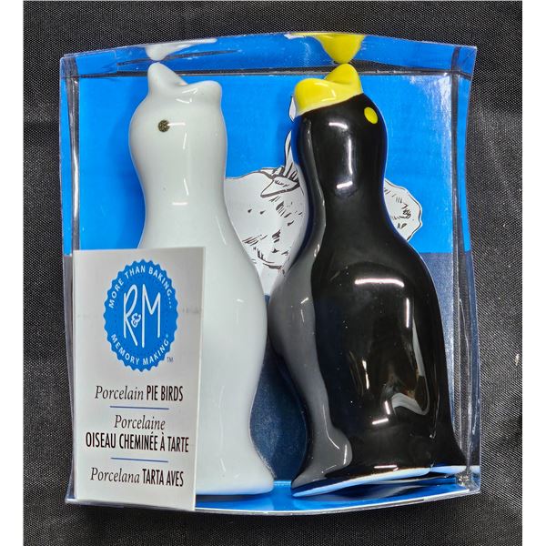 Set of Two Porcelain Pie Birds in Original Box