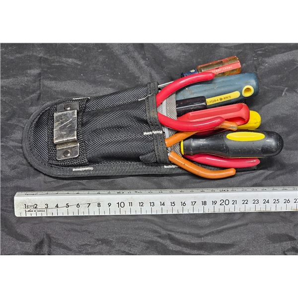 Misc Tools and Belt Holder.  Inc. 6 Screwdrivers, 3 Pliers
