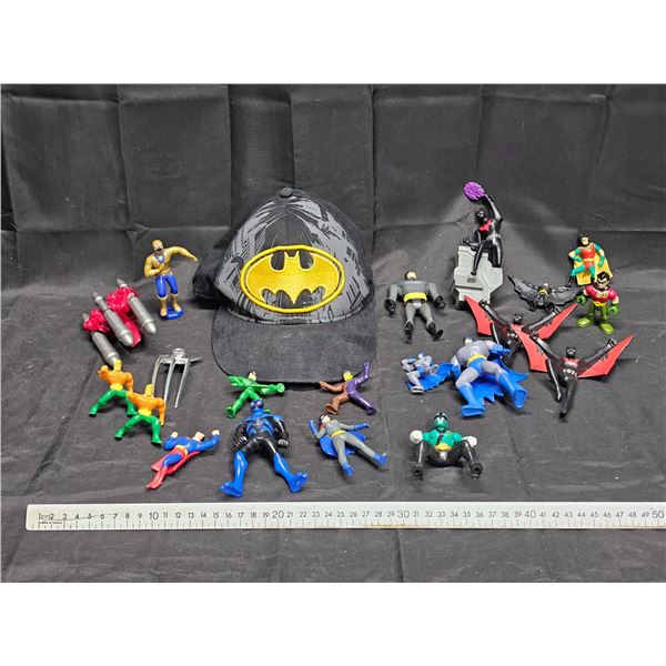 Adjustable Batman Cap + Assorted Action Figures