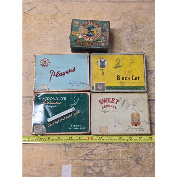 5 cigarette tins