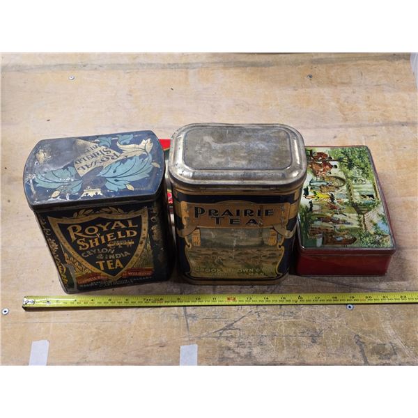 Lot of tea tins