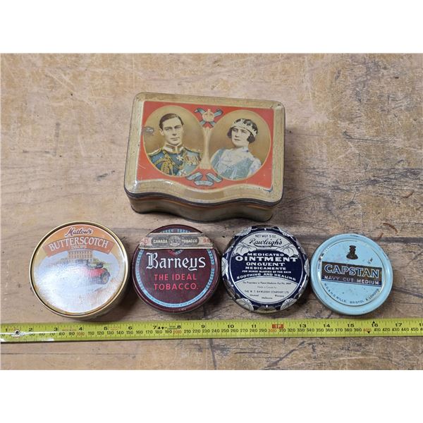 Lot of various tins