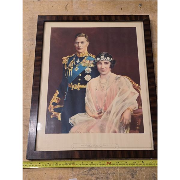 King George and Queen Elizabeth picture- 16" by 19"