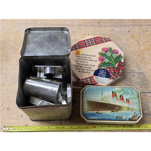 3 misc tins with contents
