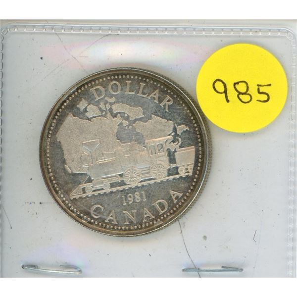 1981 Canada Silver One Dollar.