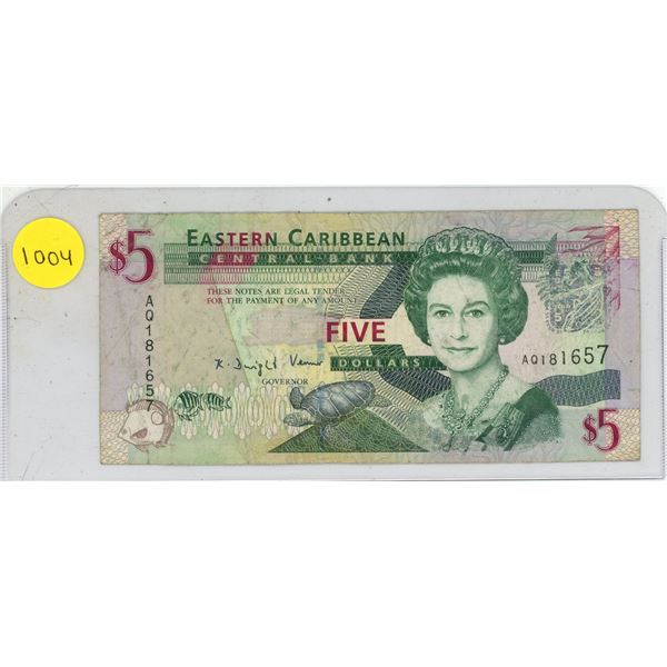 Eastern Caribbean Central Bank $5.