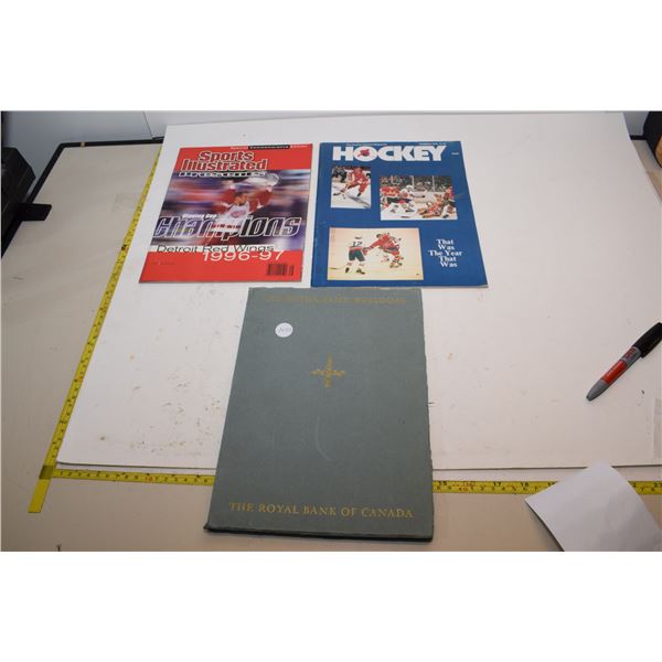 Royal bank Antique book and hockey mags