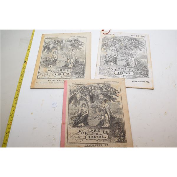 3 Antique Agricultural Almanac books