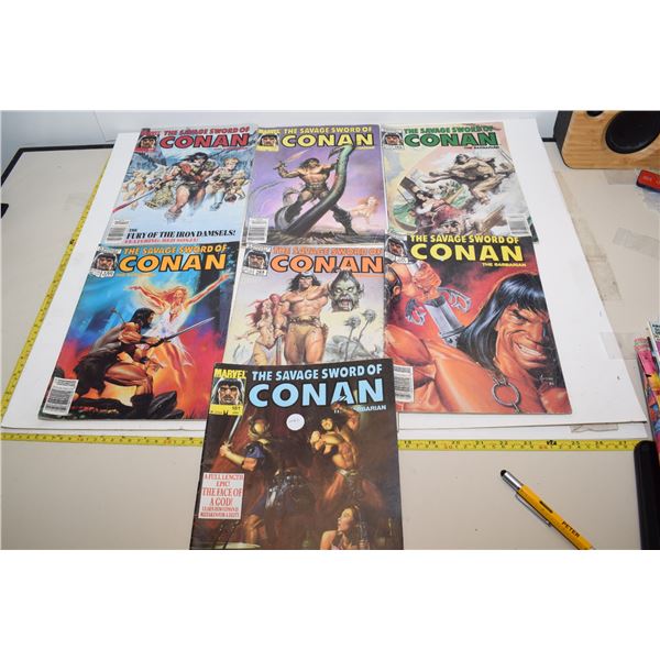 7 Vintage conan comic books
