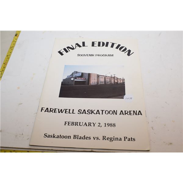 1988 Saskatoon arena final hockey booklet