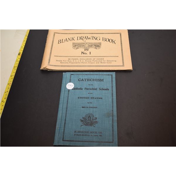 Blank drawing book and catholic schools books