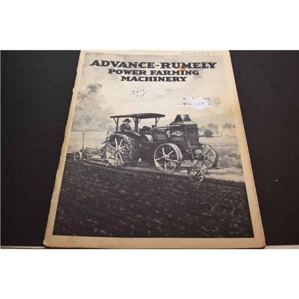 Advance- Rumely power Farming machinery book